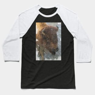 Buffalo walking in the rain Baseball T-Shirt